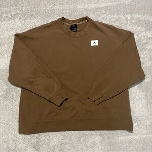 Air Jordan Flight Crewneck Sweatshirt Mens M Oversized Fit Brown